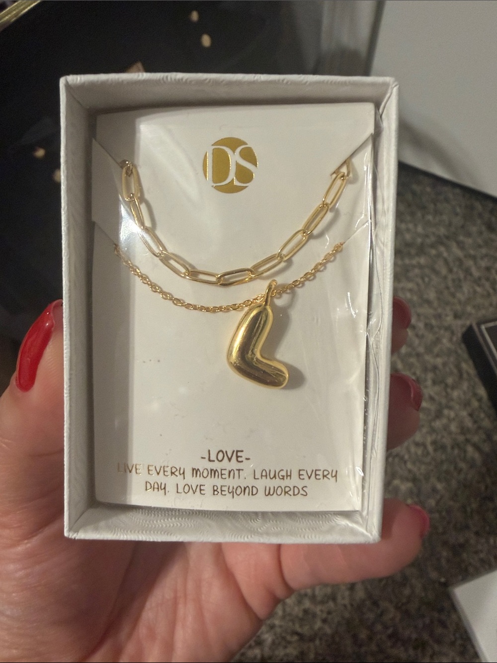 Gold Layered Initial “L” Charm Necklace